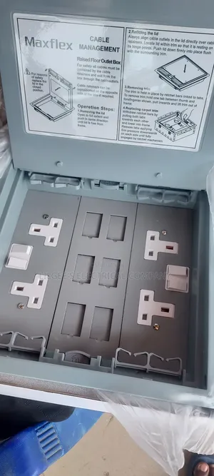 Raised Floor Outlet Box With Socket and Data Port