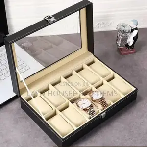 12-Slot Leather Watch Box