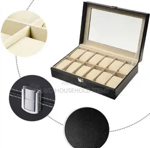 12-Slot Leather Watch Box