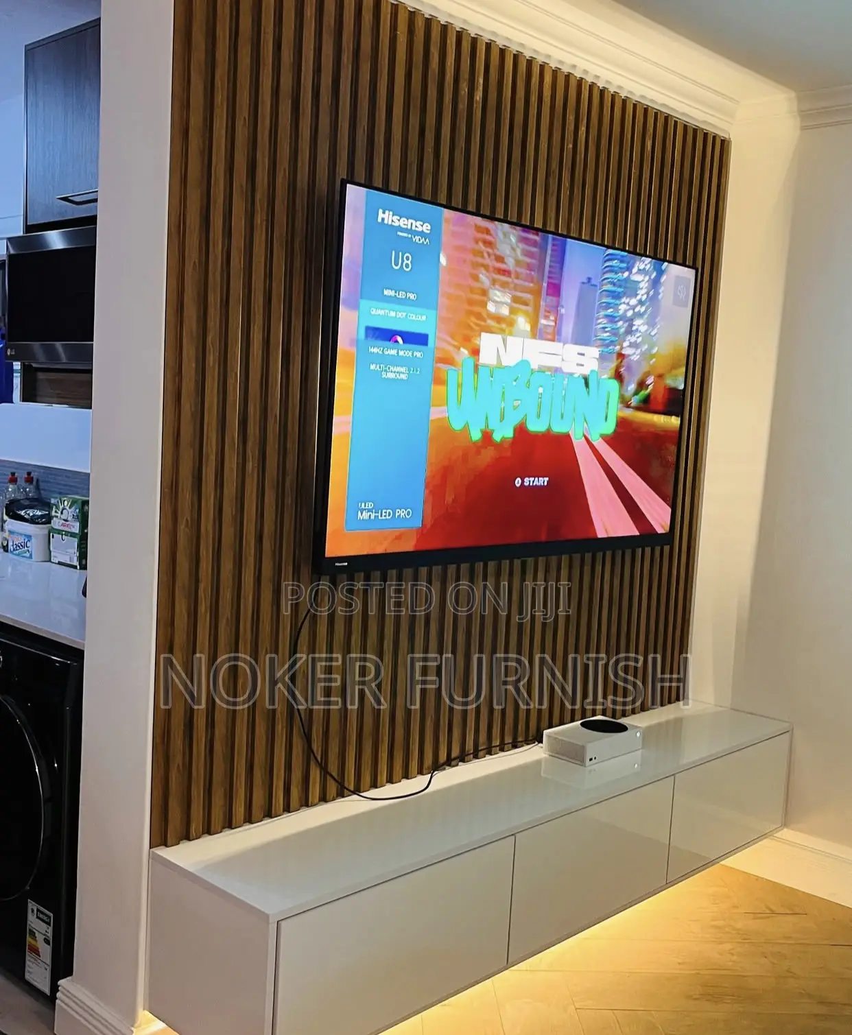 Luxury. Tv Stand Console With Led Lights