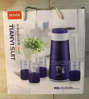 5pcs Stainless Steel Jug With Glass Cups