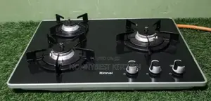 Rinnai 3 Burners Table Gas Cooker, Automatic Ignition, Glass