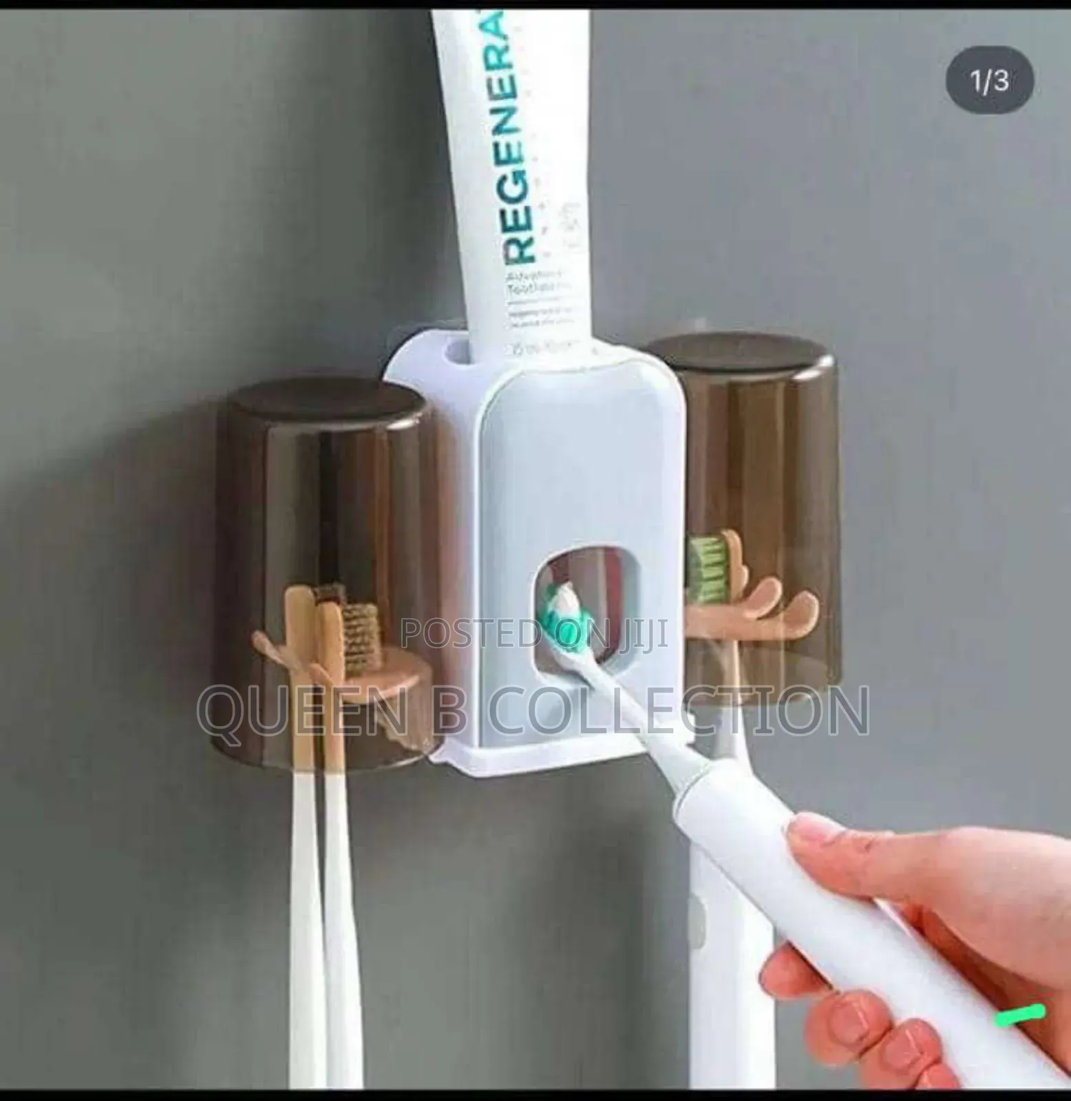Toothpaste Dispenser and Toothbrush Holder.