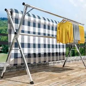 Clothes Hanger Floor Folding Indoor Home Balcony Outdoor