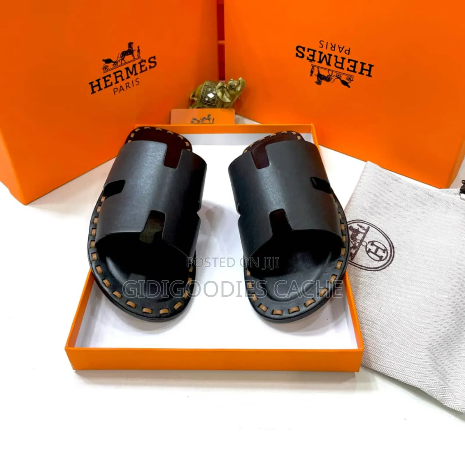 Hermes Stitched Leather Chappals