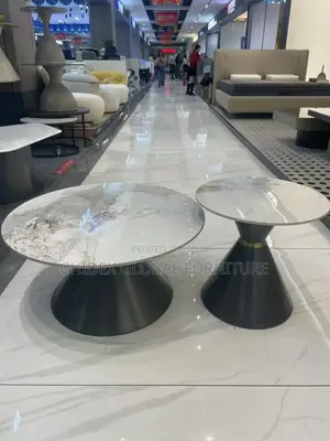 2 in 1 Marble Center Table With Steel Base