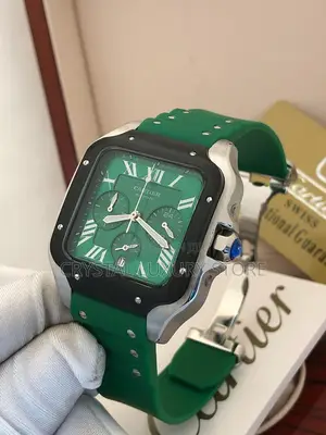 Cartier Quality Luxury Men Rubber Strap Wristwatch