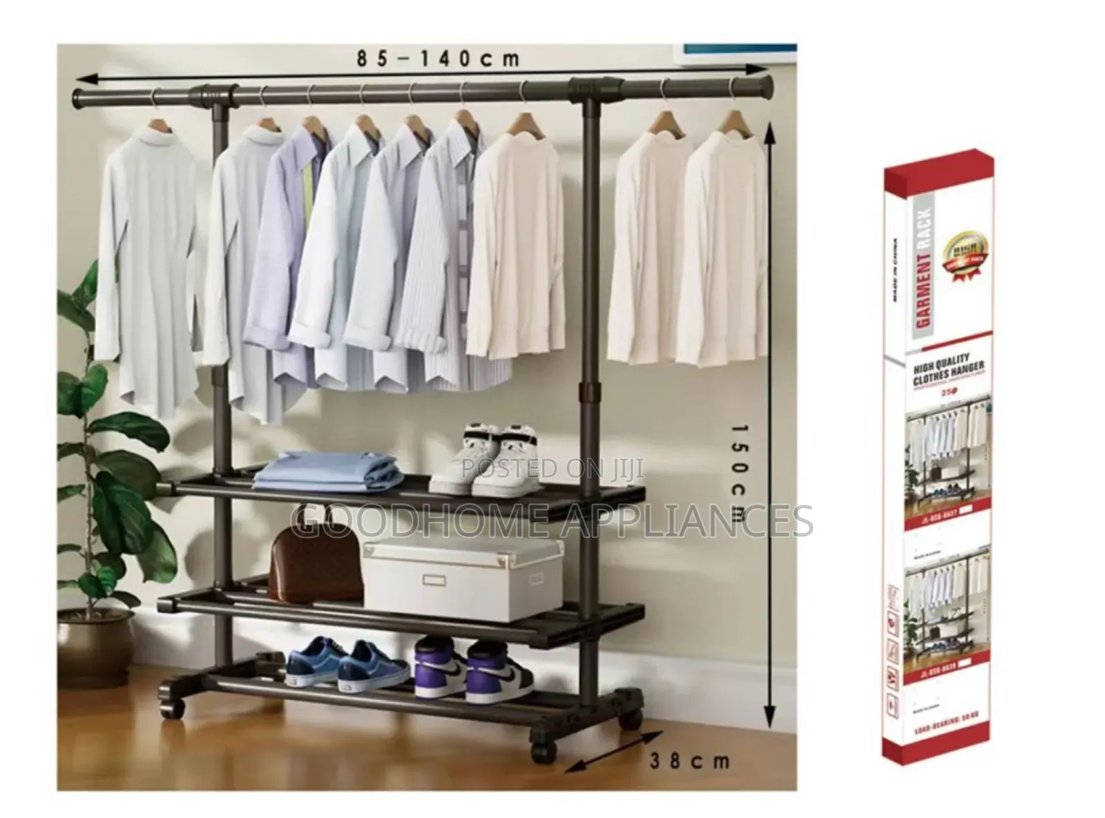 Single Pole Hanger With Shoe Rack