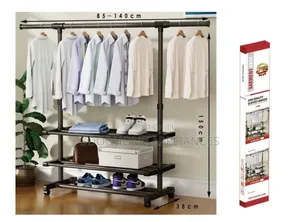 Single Pole Hanger With Shoe Rack