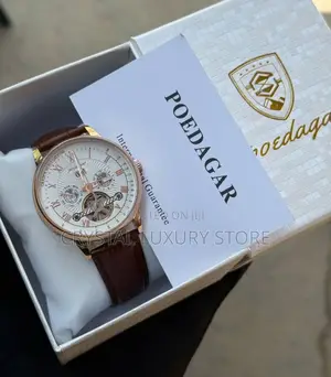 Poedagar Quality Men Genuine Leather Wristwatch
