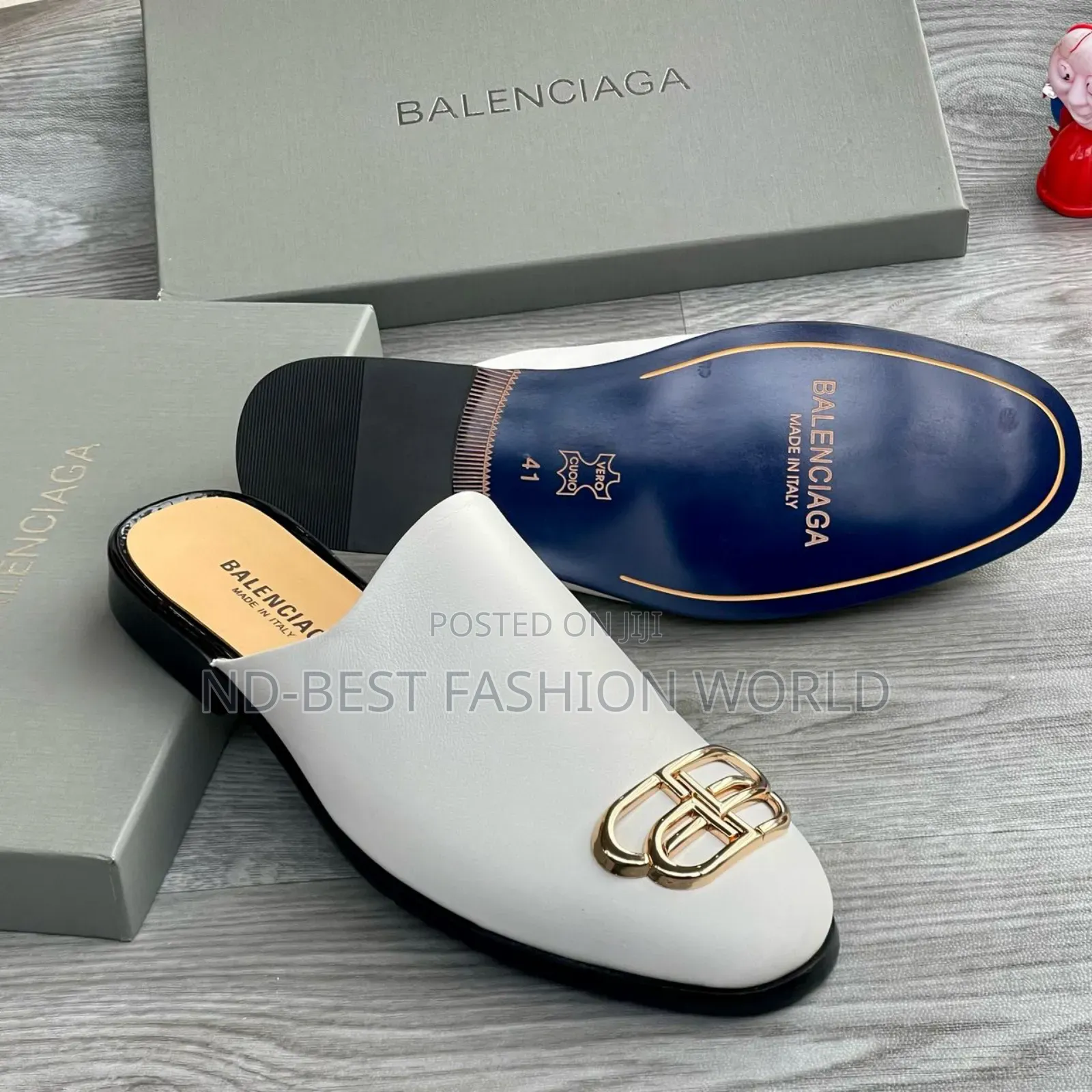 White Leather Half Shoe