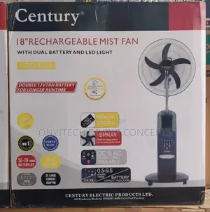 Century Dual Battery Rechargeable Mist Fan 3 Days Runtime