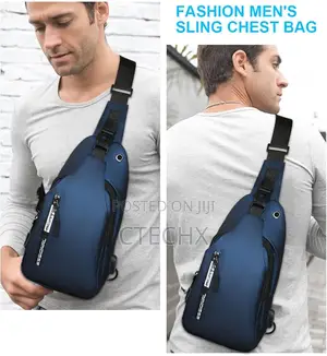 Aucuu Men's Chest Bag, Crossbody Bag With Usb Charging Port