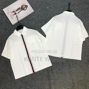 Button Silk Crop Shirt