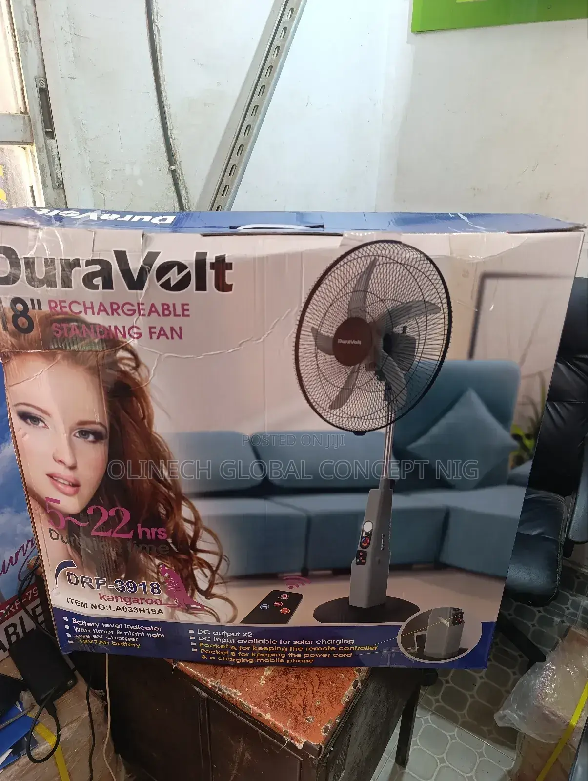 18 Inches Duravolt Rechargeable Standing Fan