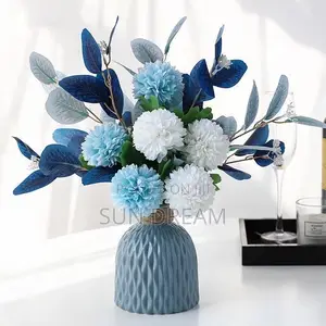 Artificial Flower Blue Flowers With Vase