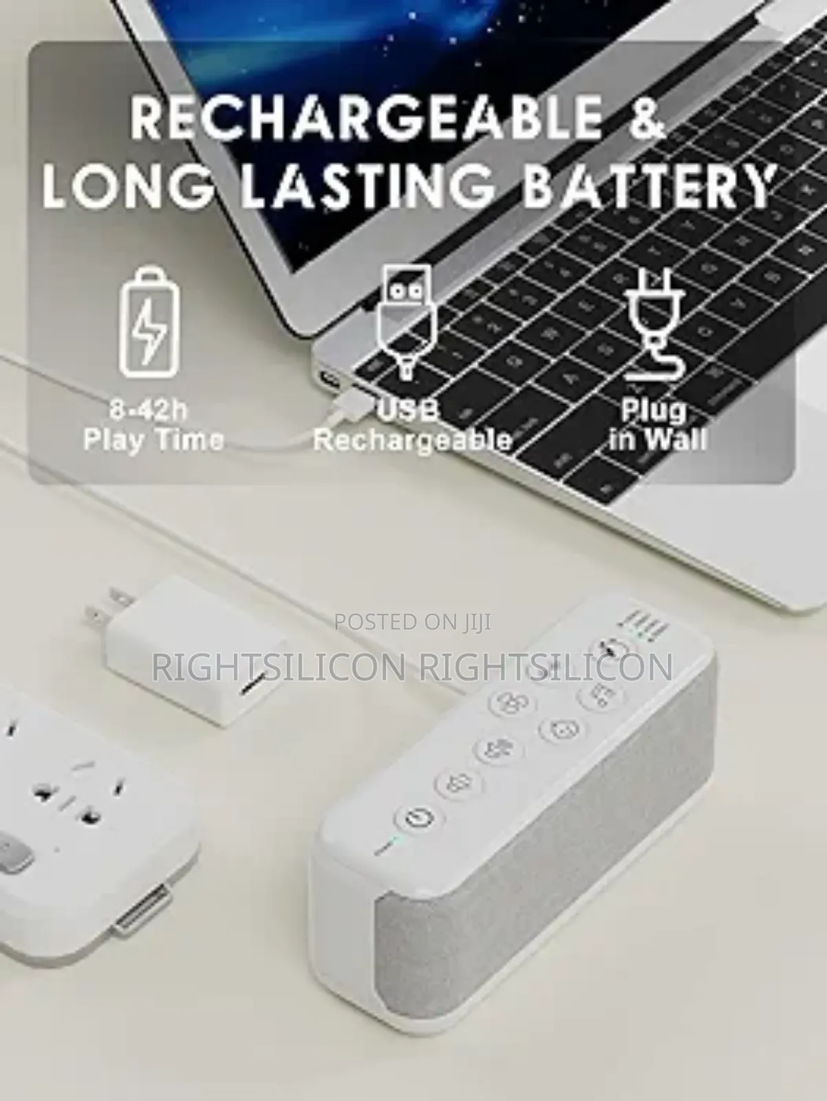 Usa Onlyee Sound Machine for Adults, Usb Rechargeable White