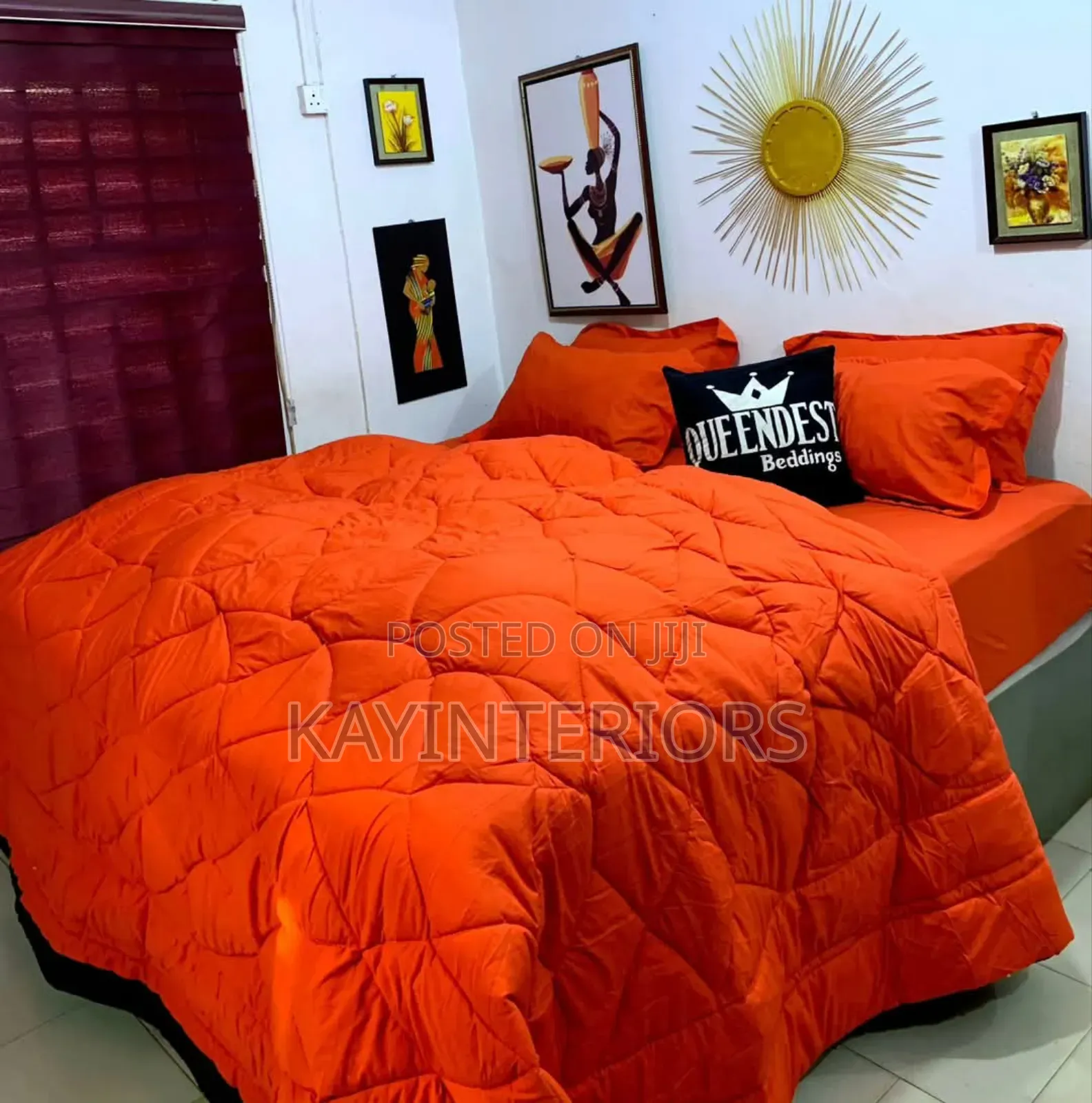Plain Orange Complete Duvet Set