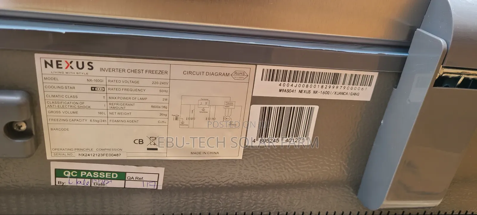 Nexus Inverter Freezer 150liters