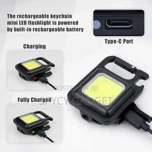 Cob Rechargeable Keychain Mini Light With Bottle Opener