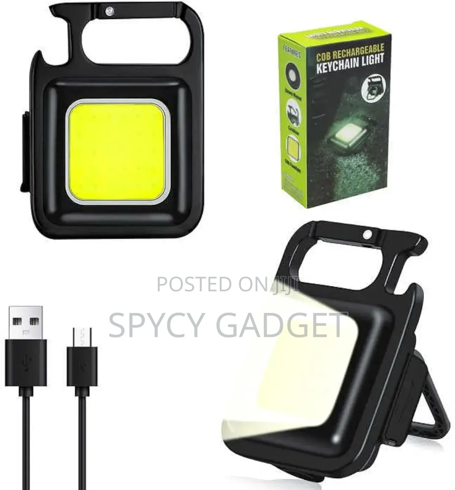 Cob Rechargeable Keychain Mini Light With Bottle Opener
