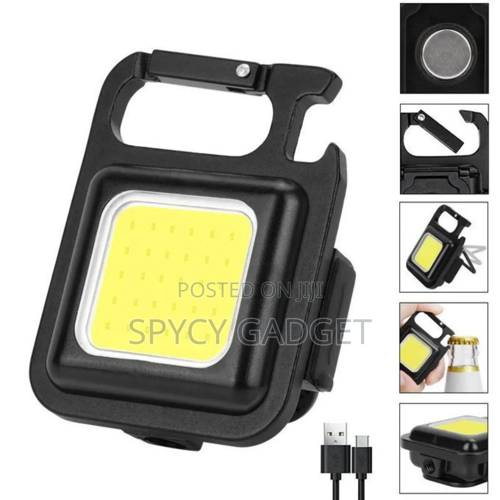 Cob Rechargeable Keychain Mini Light With Bottle Opener