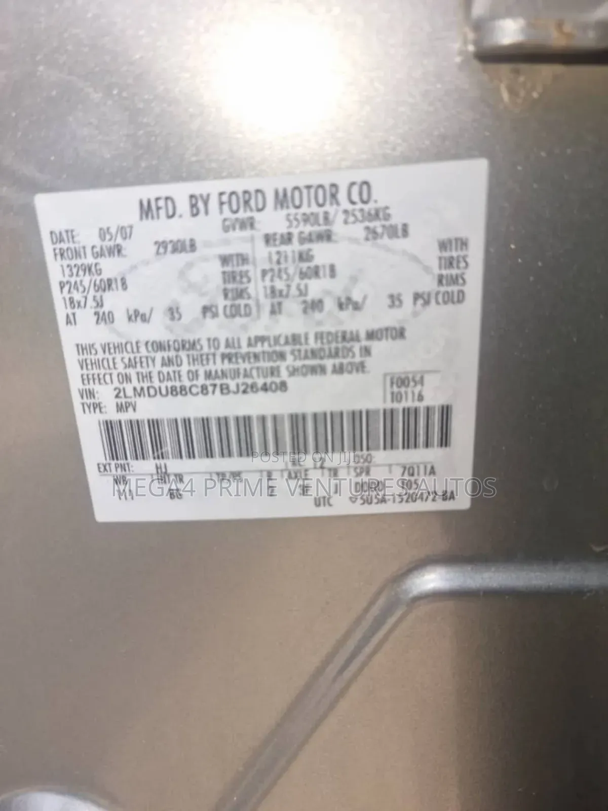 Lincoln MKX AWD 2007 Silver