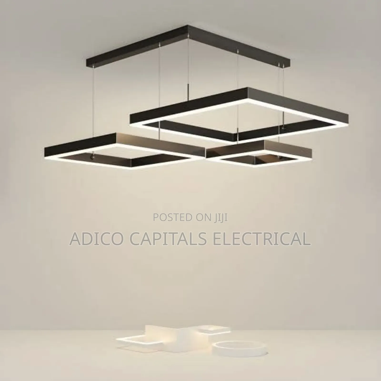 L Square Base Chandalier