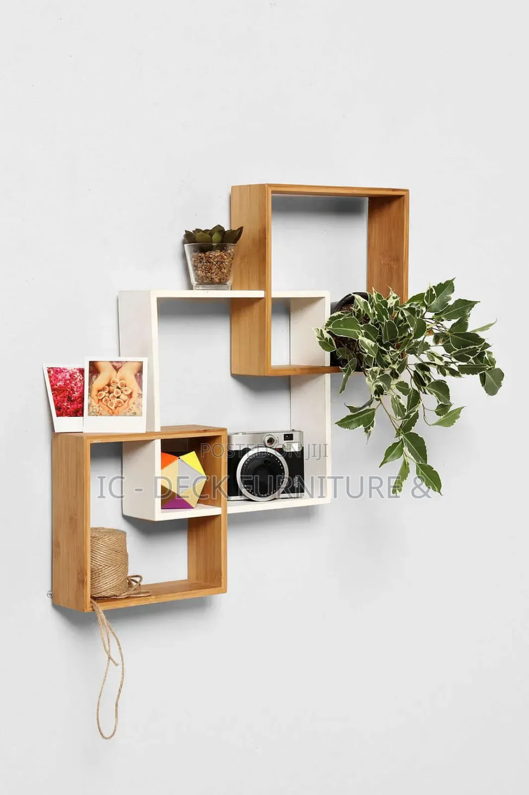 Bamboo Step 3 Box Wall Shelf