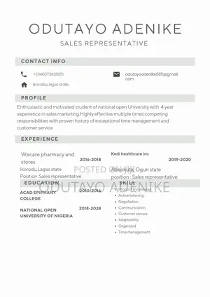 Sales Representative CV