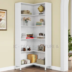 6-Tier L-Shaped Bookcase Corner Bookshelf