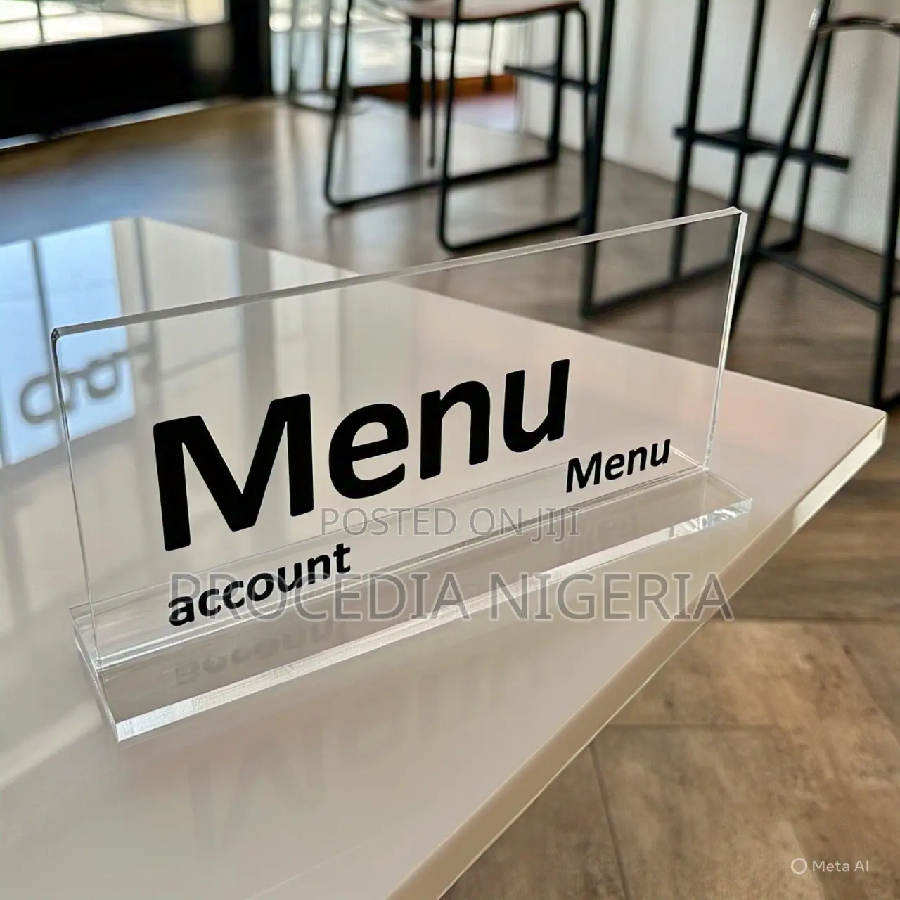 Acrylic Glass Table Qr Code Display Signage for Menu, Account