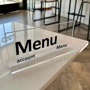 Acrylic Glass Table Qr Code Display Signage for Menu, Account