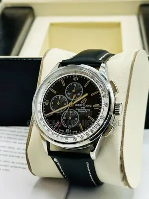 Breitling Quality Luxury Men Genuine Leather Wristwatch