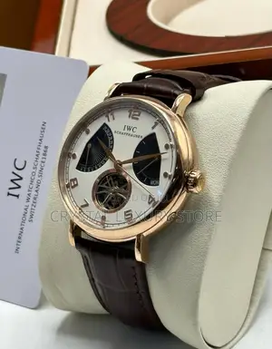Iwc Schaffhausen Quality Luxury Genuine Leather Wristwatch