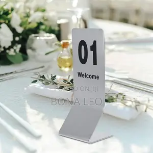 Unique Stainless Steel Table Number Sign