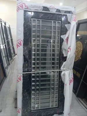 3ft Marble Black Glass Door