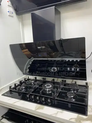 Set of Kitchen Hood and 5 Burner Gas Cooker
