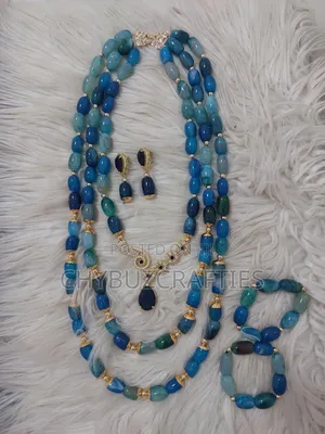 Acrylic Three Layers Bead With Gold Stones