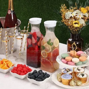 Transparent Water Carafe Pitcher Bottle With Lid Cover