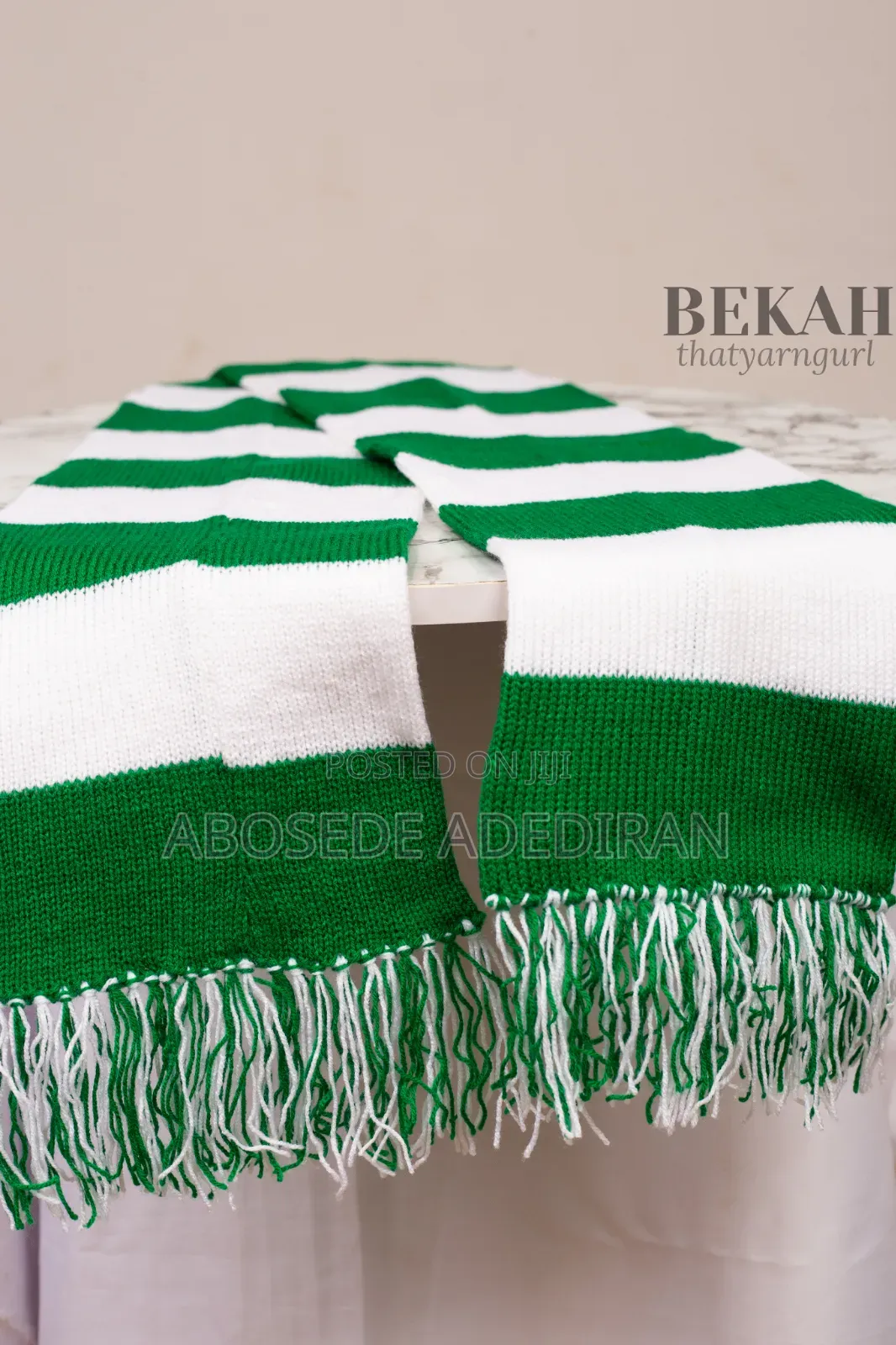 Nigerian Green and White Muffler