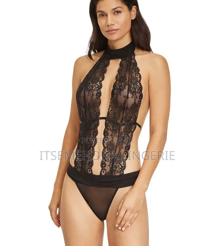 Lascana Plunge Lace Thong Bodysuit