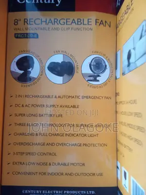 8" Hangable Century Rechargeable Fan
