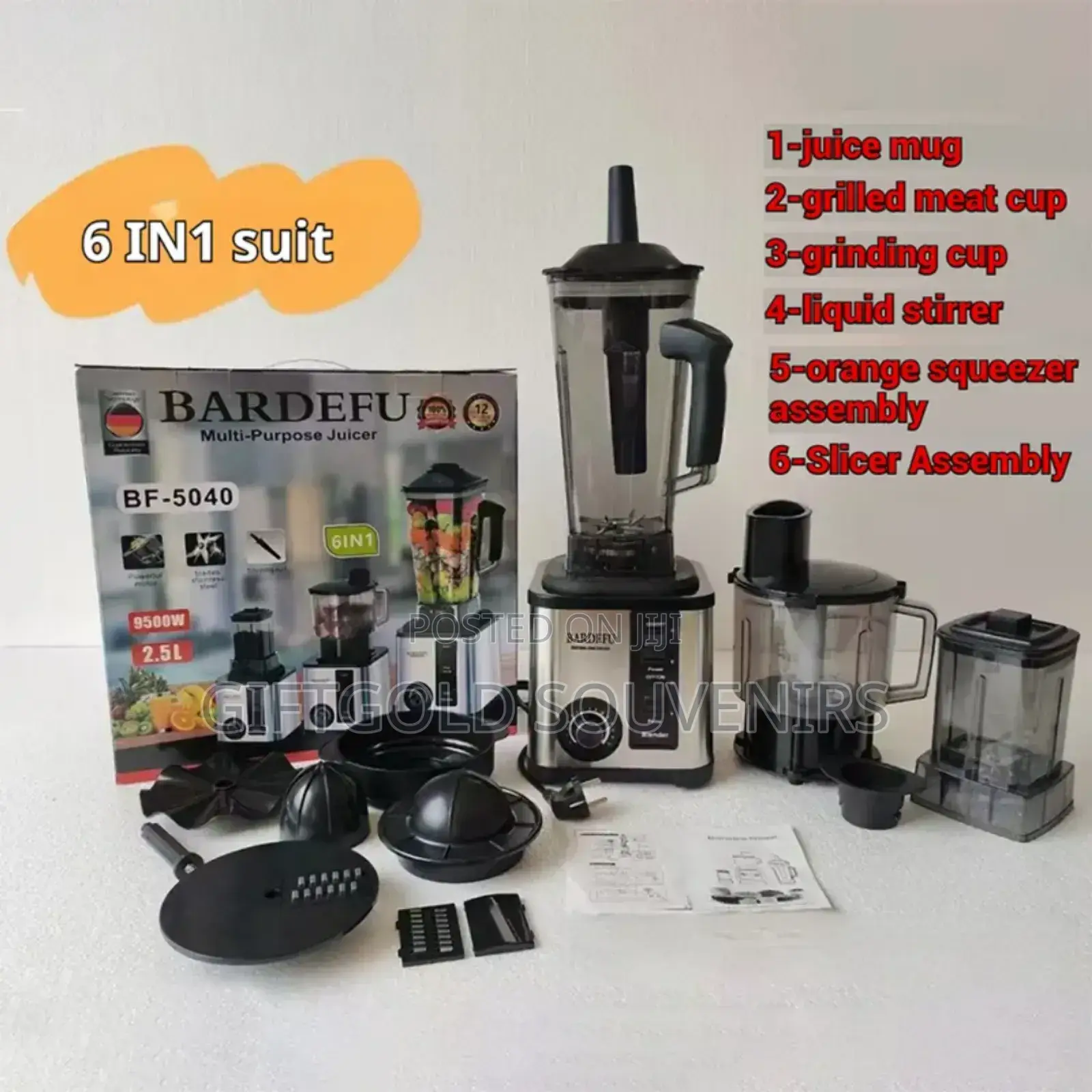 Bardefu 6 In 1 Blender 100% Copper Coil