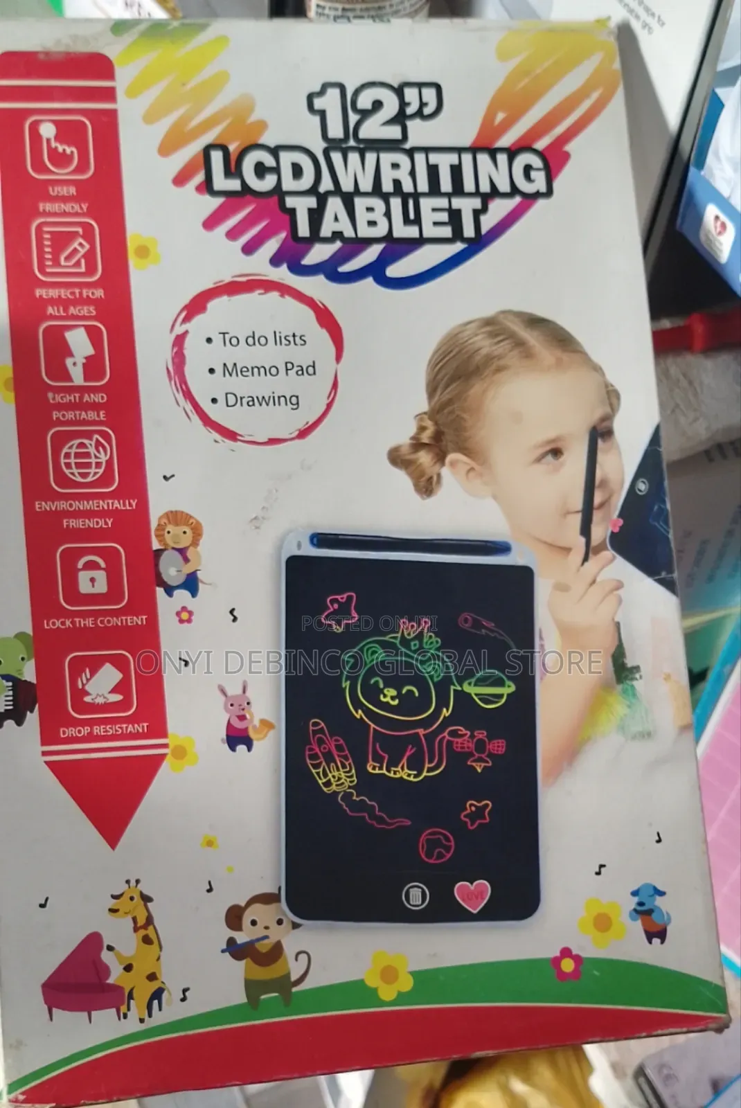 12"' Erasable Drawing and Writing LCD Learning Pad for Kids