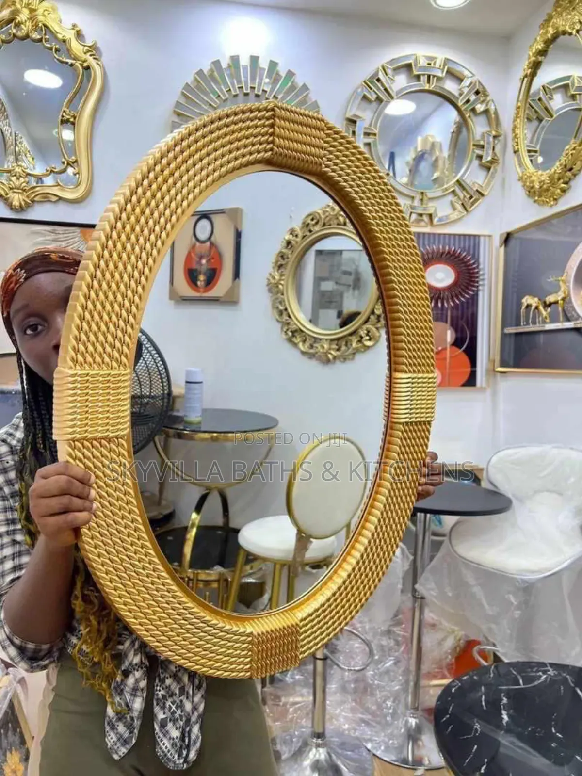 Mirror With Gold Frame