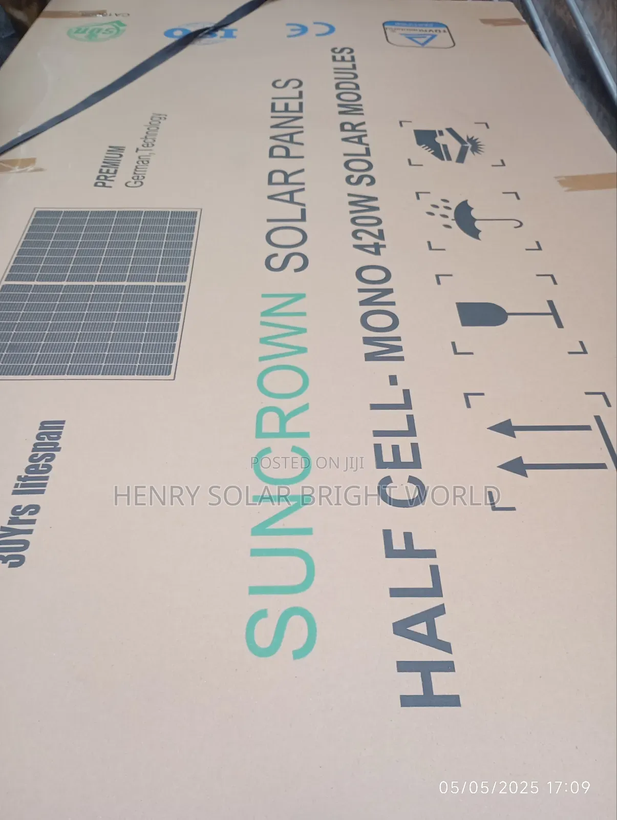 Suncrown Panel 420w Halve Cut