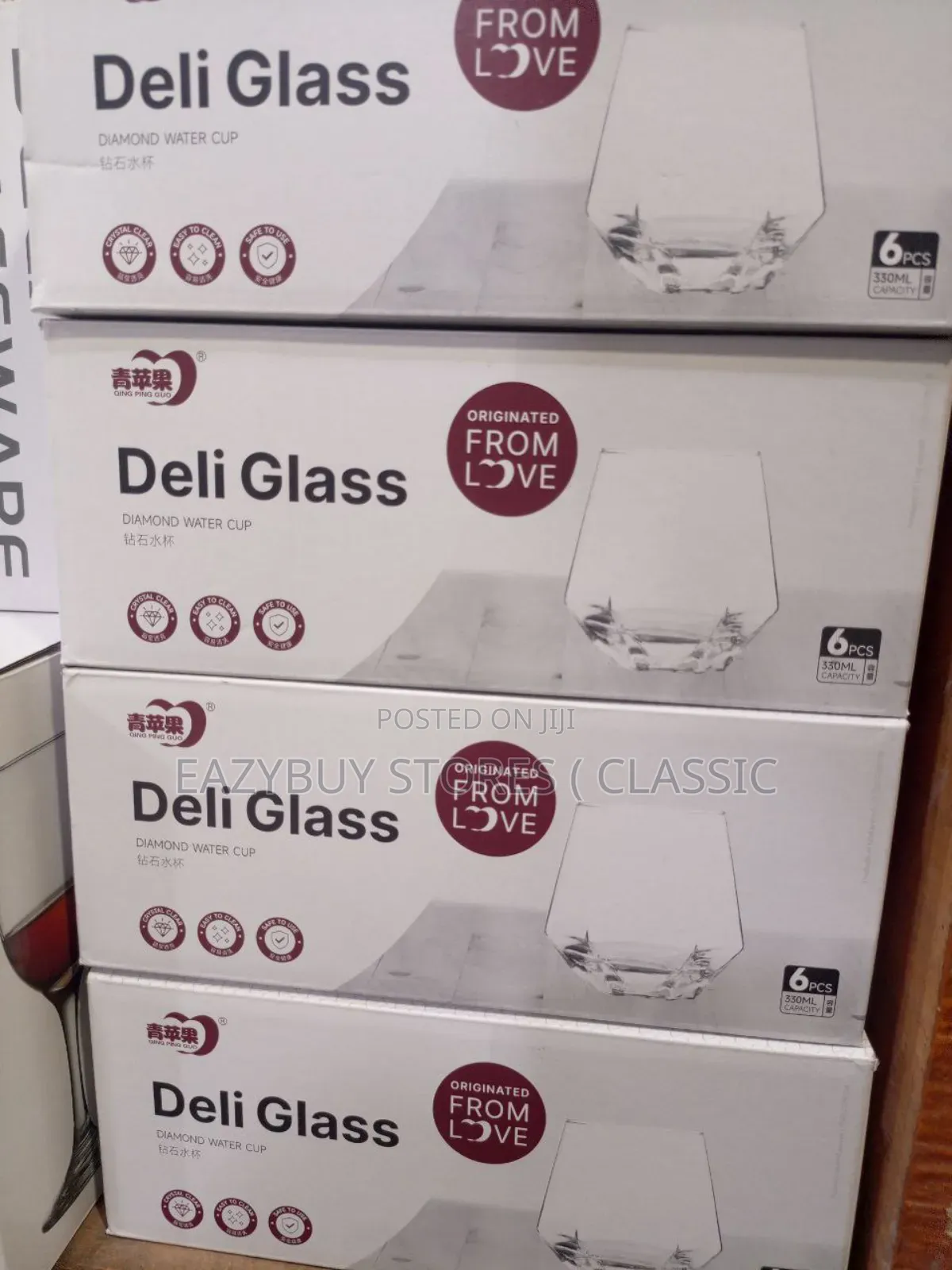 6pcs Diamond  Whiskey Glass Cups
