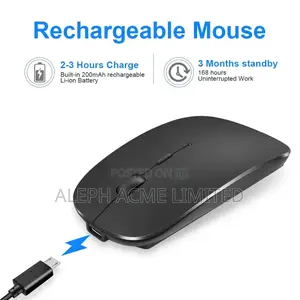 Premium 2.4ghz Rechargeable Wireless Mouse + Free Mousepad