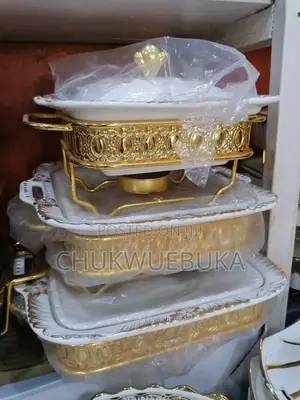 3 Set Golden Breakable Food Carrier Plates